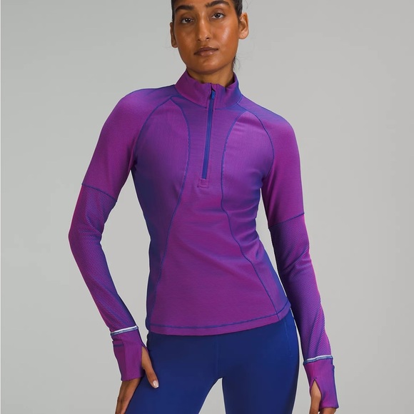 lululemon athletica Tops Nwt Lululemon Two Toned Running Half Zip